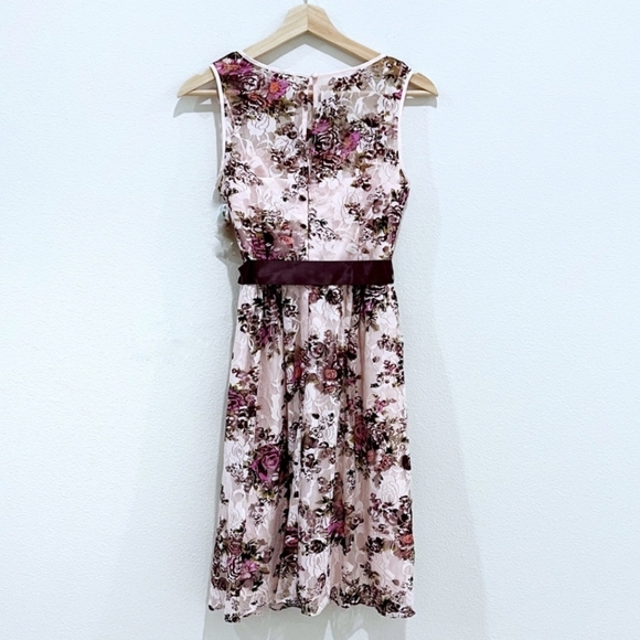 Adrianna Papell Pink Floral Overlay Dress - Picture 6 of 6